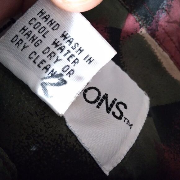 Vintage Stock Options Abstract Geometric Silk Button Down Shirt - Picture 7 of 7